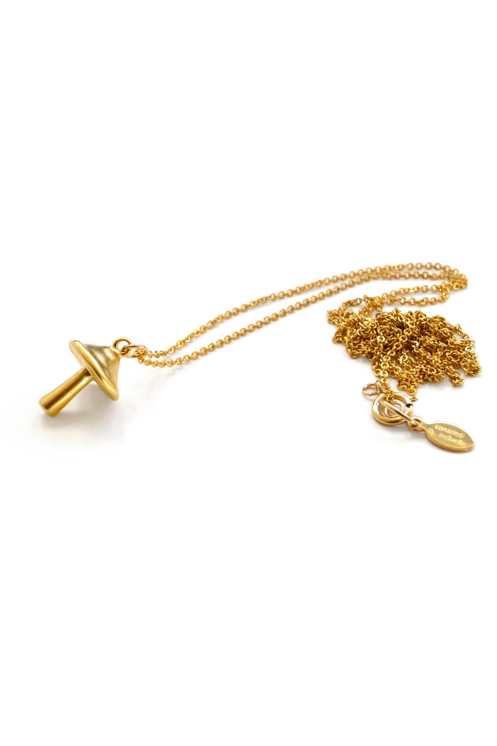 mushroom necklace - gold