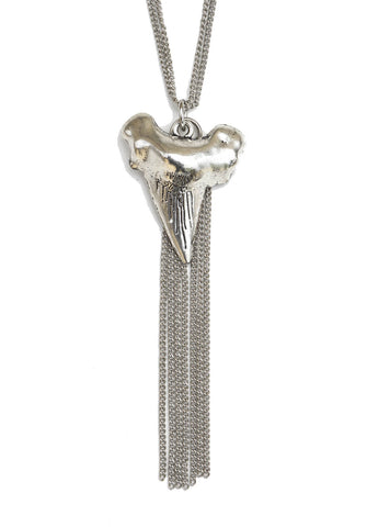 shark tooth necklace - silver