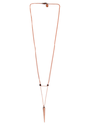 solitary spike necklace - rose gold