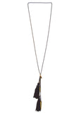 tassel spike necklace - black