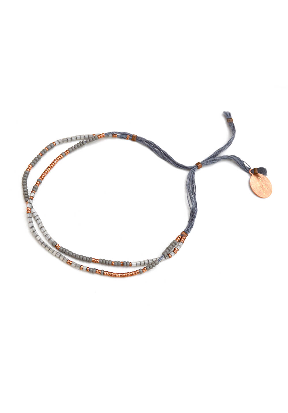 thread bracelet - gray copper