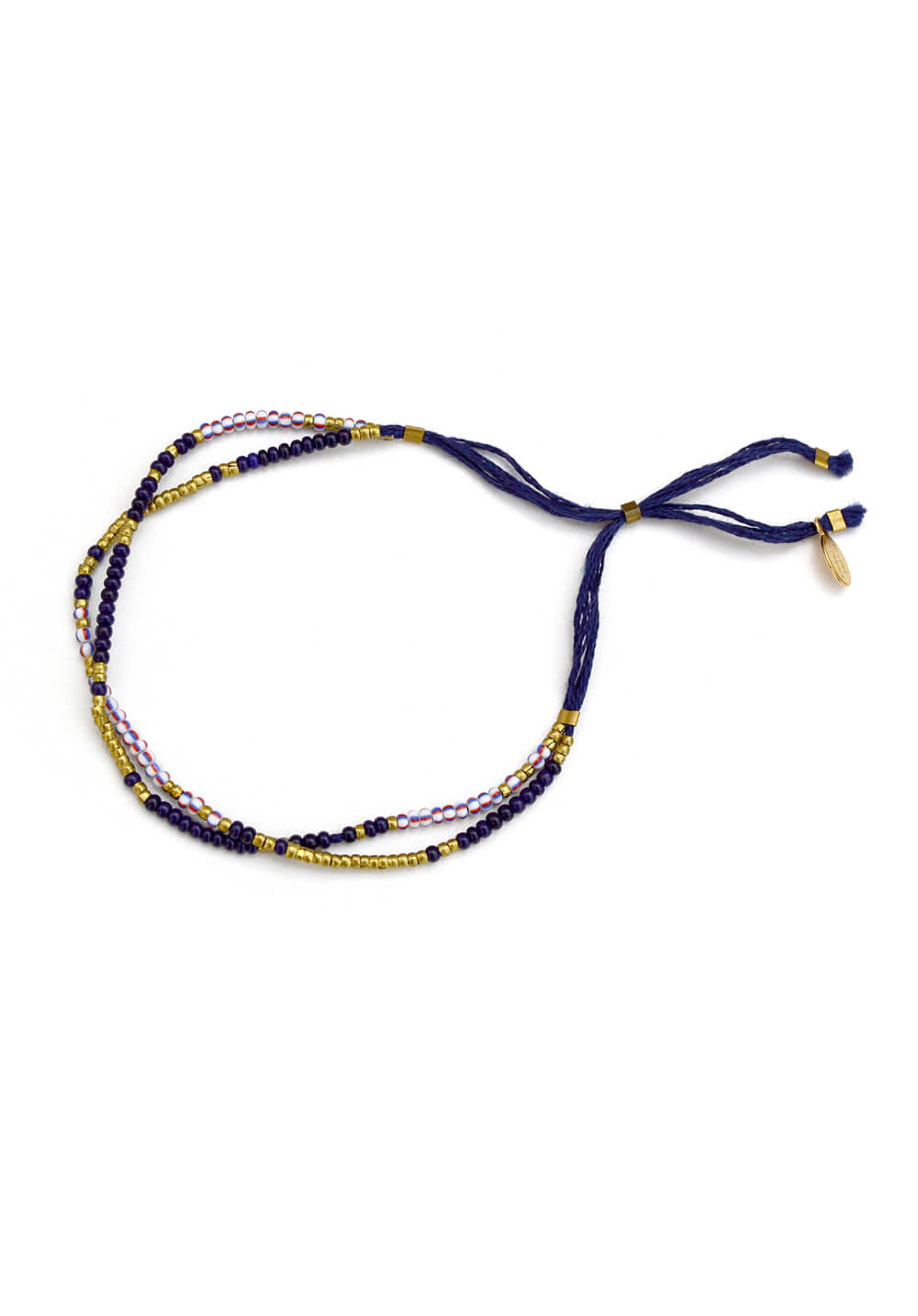 thread bracelet - indigo brass