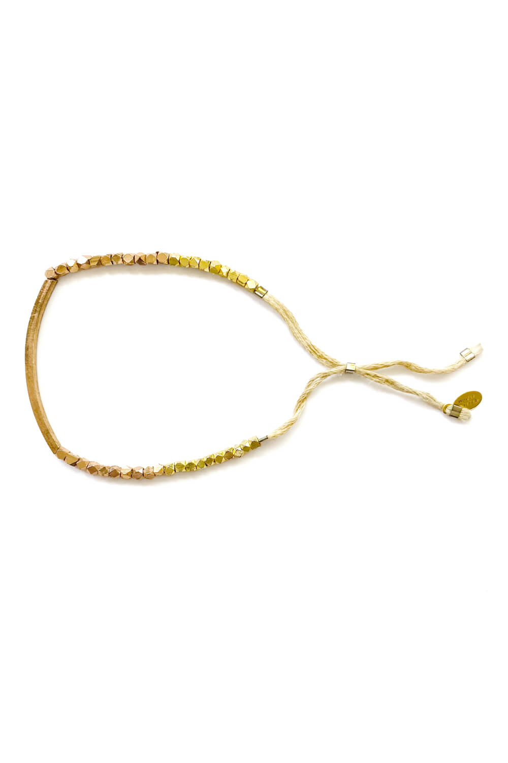 thread bracelet - rose gold bar