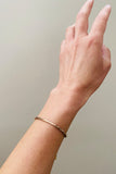 thread bracelet - rose gold bar