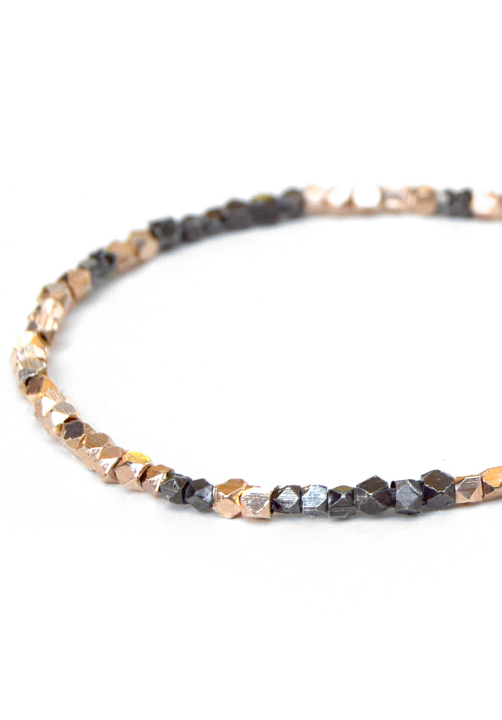 thread bracelet - rose gold gray