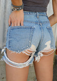 vintage denim shorts - threadbare - waist size 27