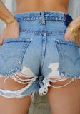 vintage denim shorts - threadbare - waist size 27