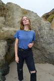 vintage pocket tee - pacific blue - women's size medium