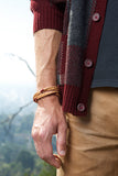 woven leather wrap bracelet - clay