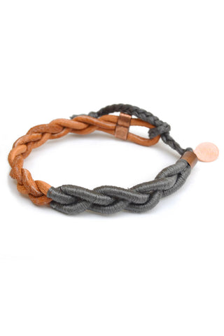 wrapped braid bracelet - smoke