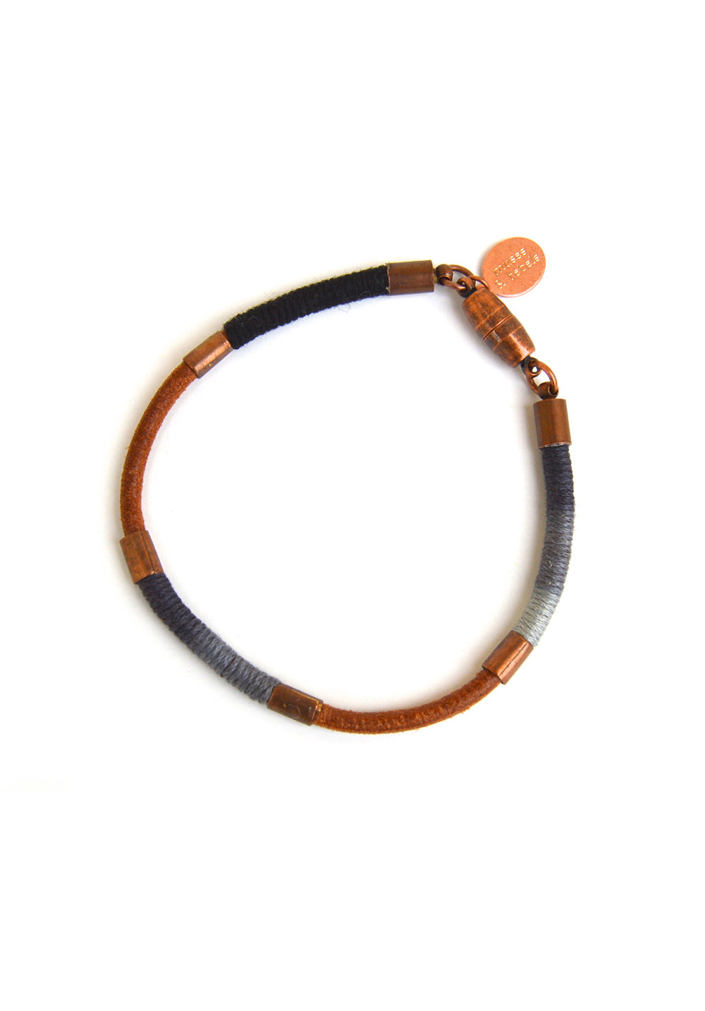 wrapped leather bracelet - shadow