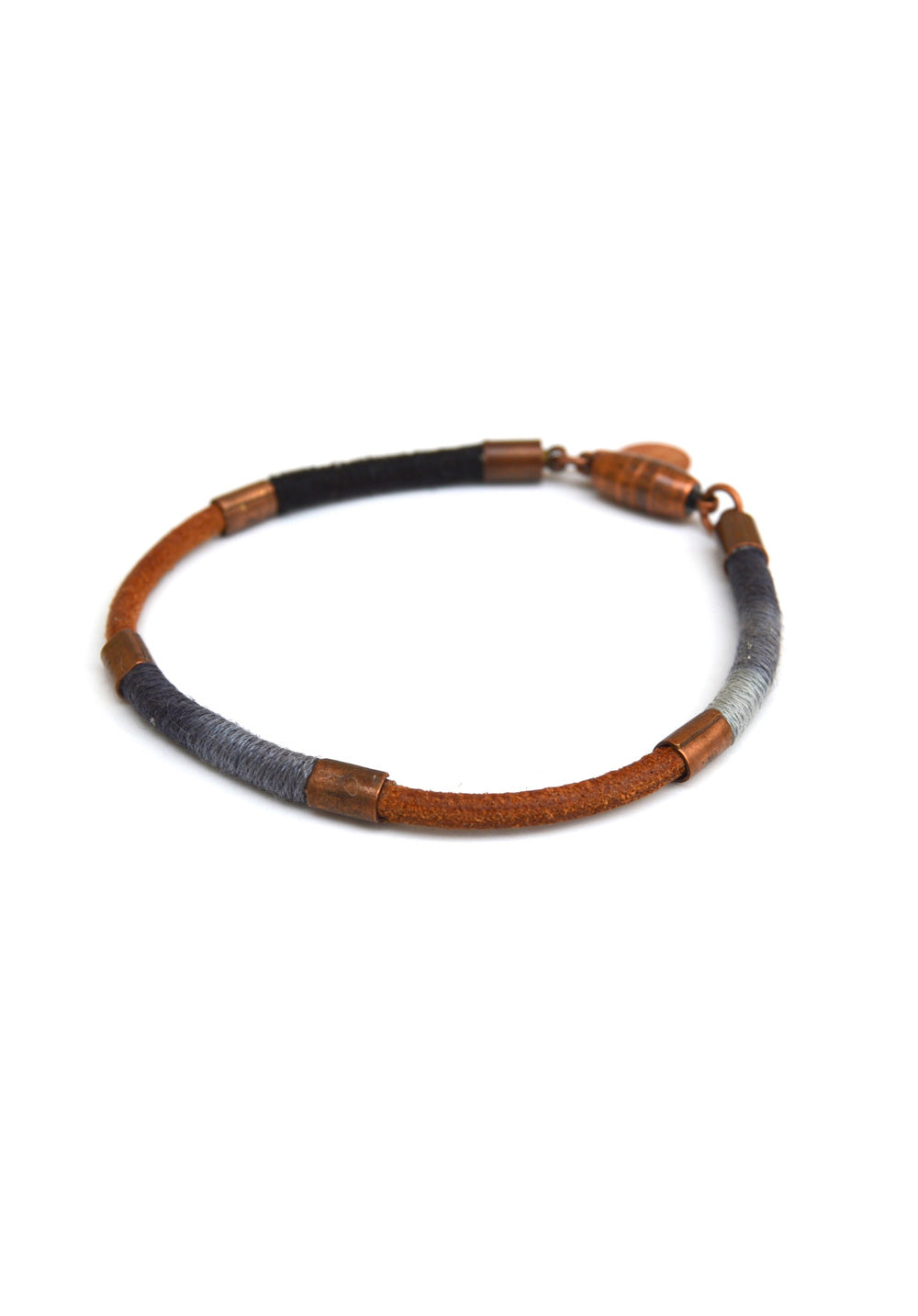 wrapped leather bracelet - shadow