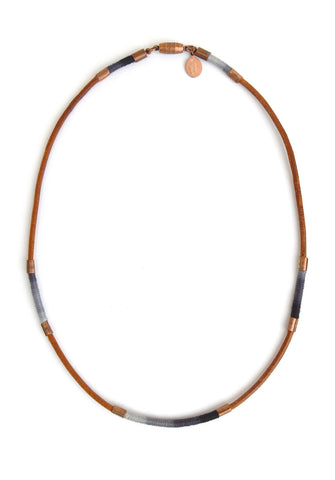 wrapped leather necklace - shadow